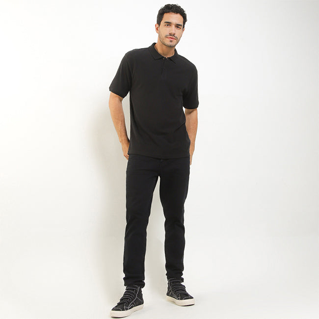 Obermain Pakaian Pria Polo Aaron In Black