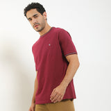 Obermain Pakaian Pria T Shirt Alvise In Maroon