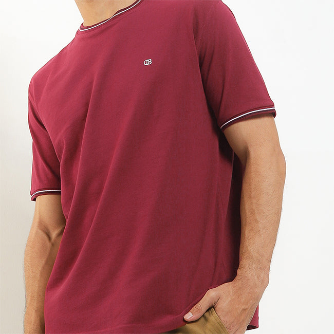 Obermain Pakaian Pria T Shirt Alvise In Maroon