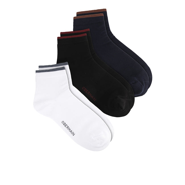 Obermain Aksesoris Pria Socks Ob Half Sock In Black / White / Navy