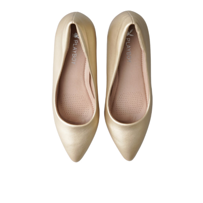 Playboy Sepatu Wanita Heels Wrenley In Gold
