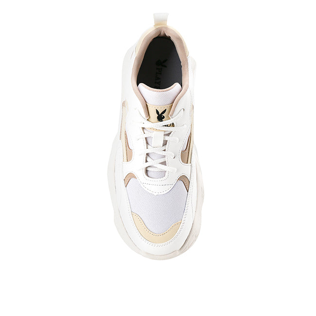 Playboy Sepatu Sneakers Wanita Lamona In White/Taupe