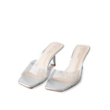 Playboy Sandal Wanita Heels Carolyne In Silver