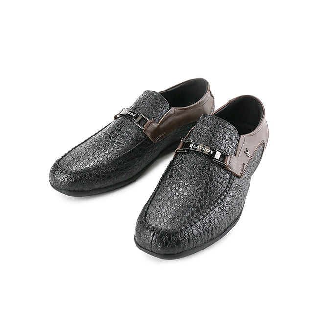 Playboy Sepatu Loafer Pria Zharrius In Black/Coffee
