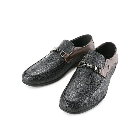 Playboy Sepatu Loafer Pria Zharrius In Black/Coffee