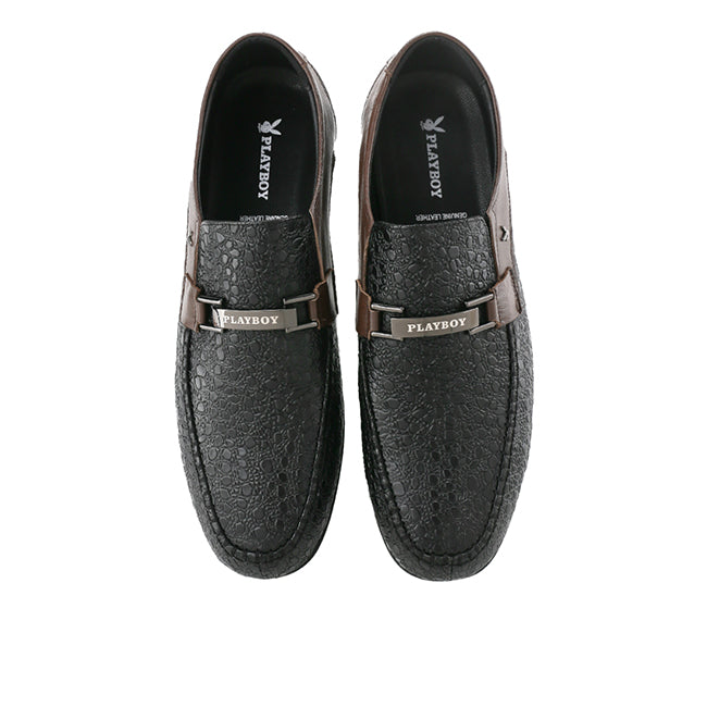 Playboy Sepatu Loafer Pria Zharrius In Black/Coffee