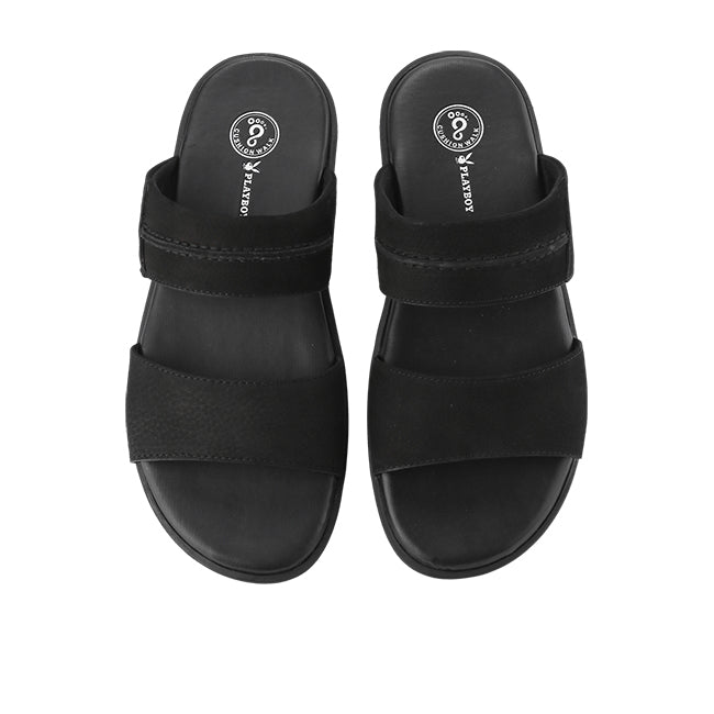 Playboy Sandal Pria Sandero - Double Strap In Black