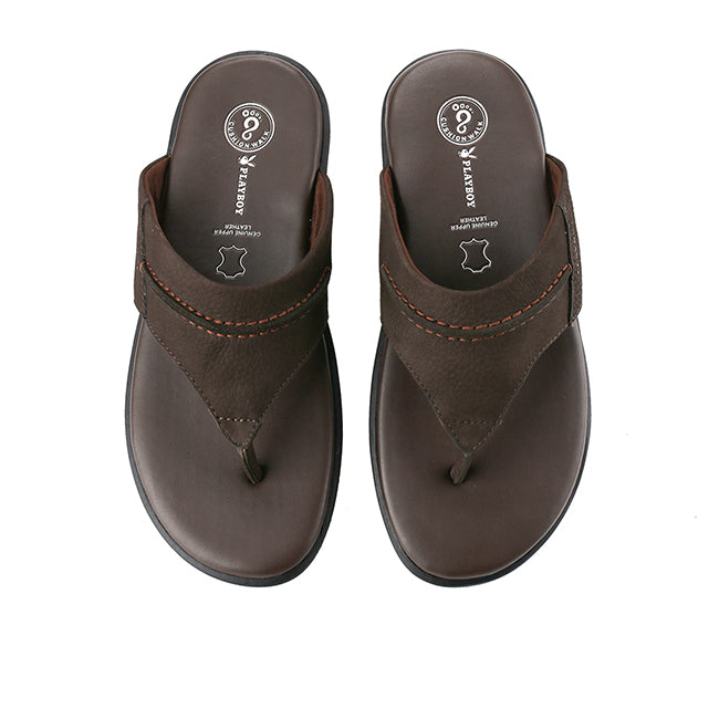 Playboy Sandal Pria Sandero - Thong In Brown