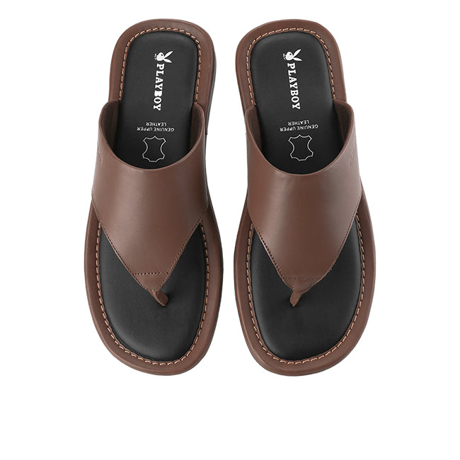 Playboy Sandal Pria Sandena - Thong In Tan