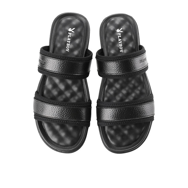 Playboy Sandal Pria Saggra - Double Strap In Black