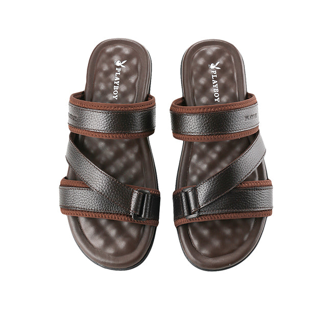 Playboy Sandal Pria Saggra - Cross2 In Coffee
