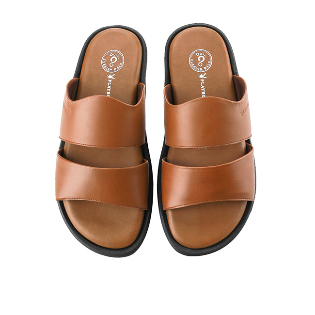 Playboy Sandal Pria Sandeta - Double Strap In Tan
