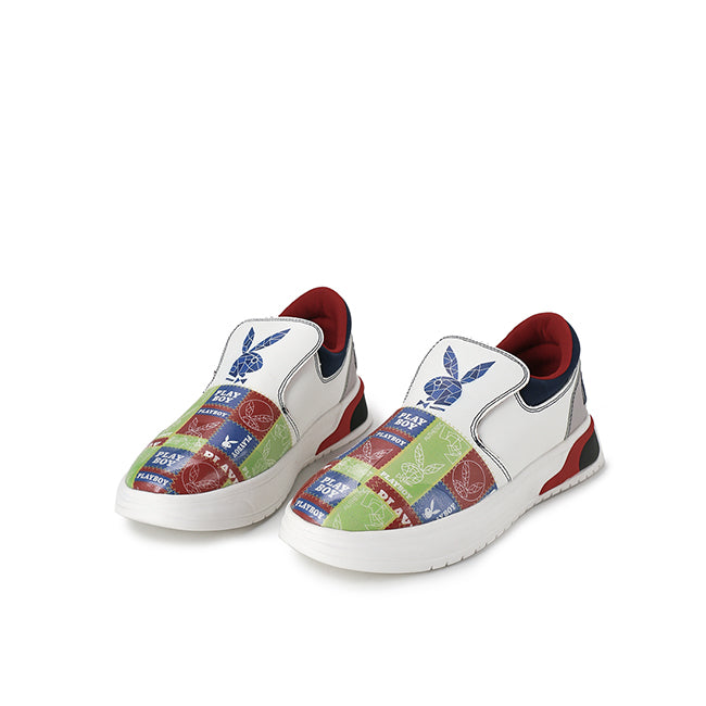 Playboy Sepatu Sneaker Pria Jedden ( Slip On ) In White/Green