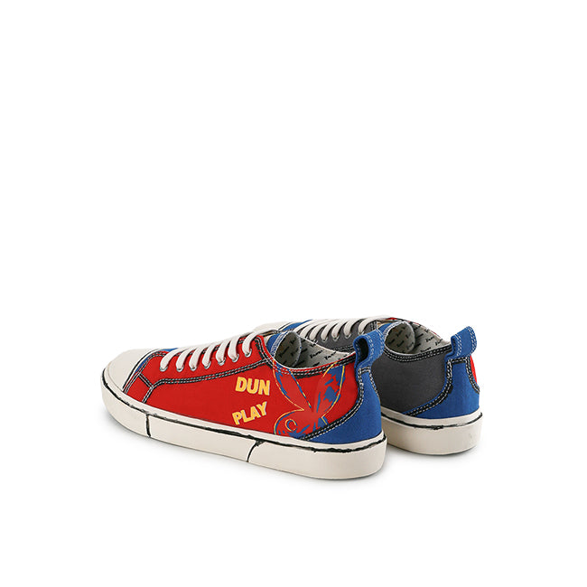 Playboy Sepatu Sneaker Pria Hefnerio (Low Cut) In Red/Beige