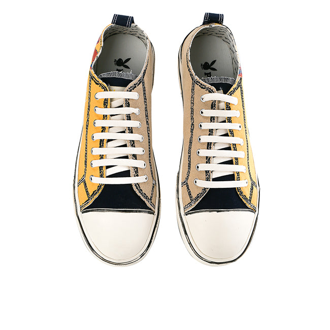 Playboy Sepatu Sneaker Pria Hefnerio (Low Cut) In Yellow/Beige