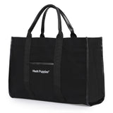 Hush Puppies Tas Tote Unisex Canvas Tote Bag Big In Black