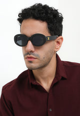 Kingship Unisex Kacamata Ovalo Sunglasses Black In Black
