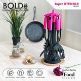 BOLDe Super Utensil Set 7Pcs Silicone Blackpink