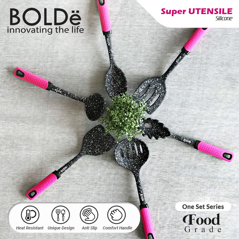 BOLDe Super Utensil Set 7Pcs Silicone Blackpink
