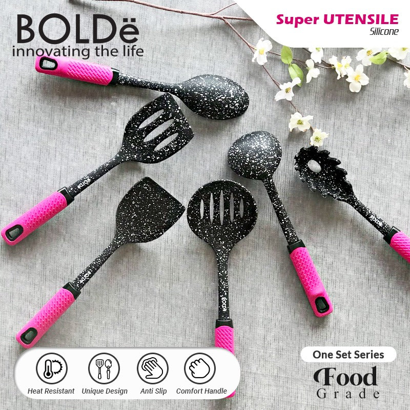 BOLDe Super Utensil Set 7Pcs Silicone Blackpink