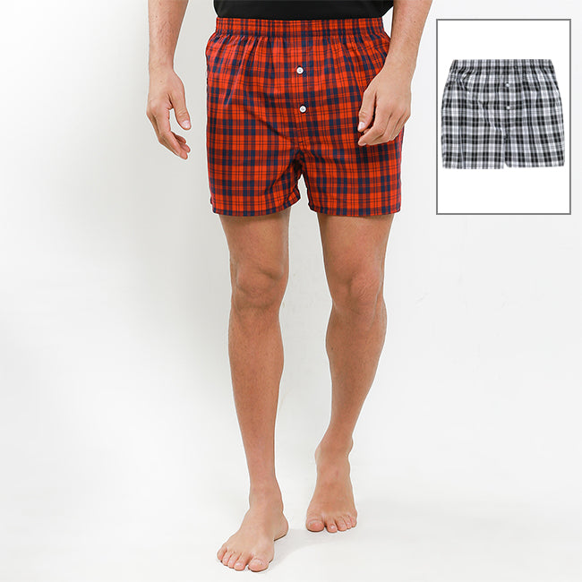 Hush Puppies Pakaian Underwear Pria Woven Boxer In Red