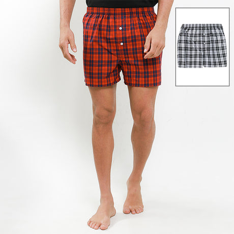 Hush Puppies Pakaian Underwear Pria Woven Boxer In Red