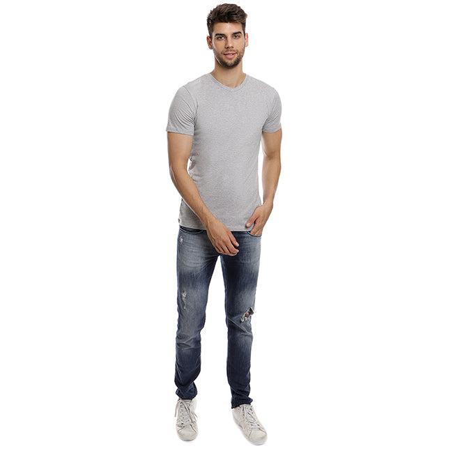 Hush Puppies Pakaian Kaos Pria  Basicv Neck Tee In  M71