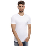 Hush Puppies Pakaian Kaos Pria  Basicv Neck Tee In  White