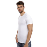 Hush Puppies Pakaian Kaos Pria  Basicv Neck Tee In  White