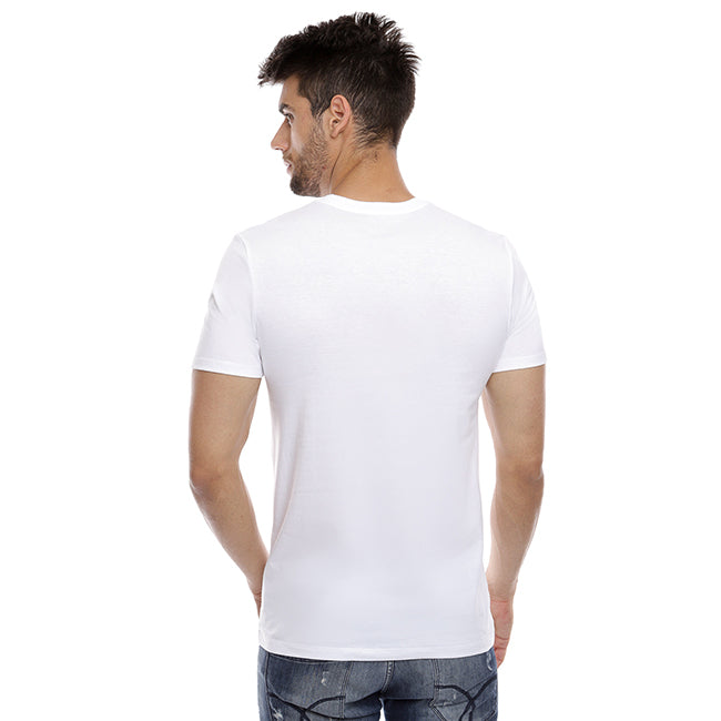 Hush Puppies Pakaian Kaos Pria  Basicv Neck Tee In  White