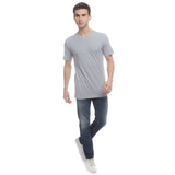 Hush Puppies Pakaian Neck Tee Pria  Classic V Neck Tee In Grey