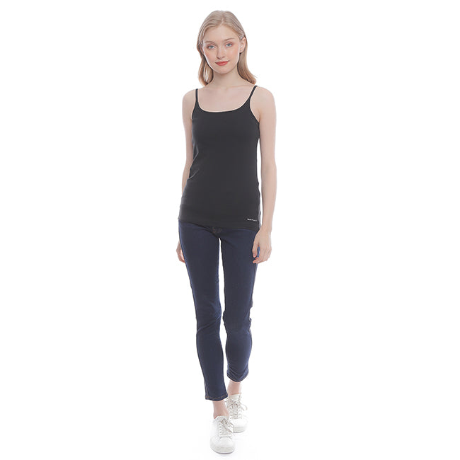 Hush Puppies Pakaian Tank Top Wanita Basic Camisole In Black