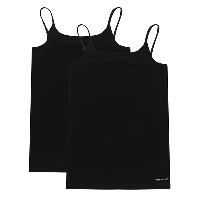 Hush Puppies Pakaian Tank Top Wanita Basic Camisole In Black