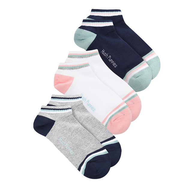 Hush Puppies Aksesoris Wanita Noelle L Ankle Socks In Nv/Gy/Pk