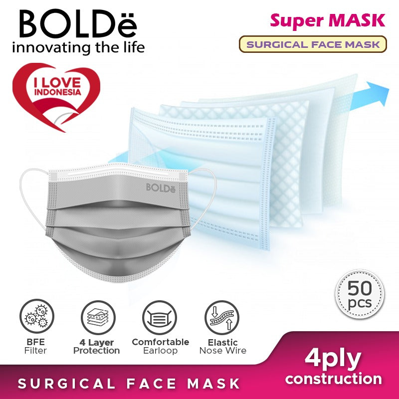 BOLDe Super Mask Surgical Mask 4 Ply 50pcs