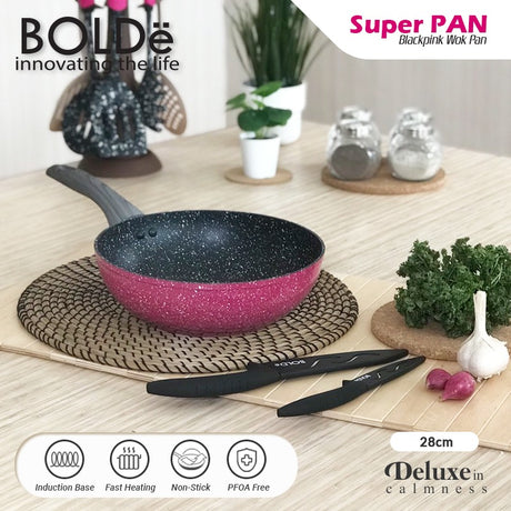 BOLDe Super Pan Wok 28 cm Black Pink